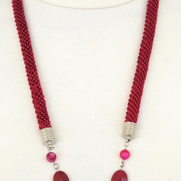 Plum Natural Stone Necklace Hand Made - Picture 3 of 4